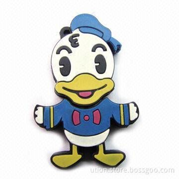 USB Flash Stick with Rubber Cartoon Design, 1 to 64GB Memory Capacity, Supports USB 2.0 Interface